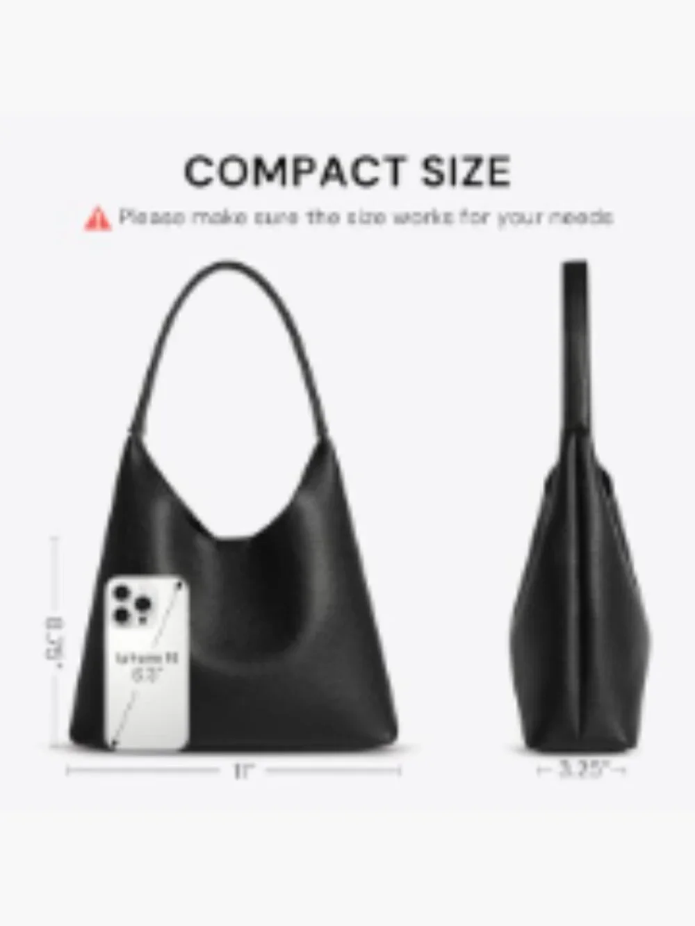 Small Slouchy Hobo Shoulder Bag for Women | Soft Vegan Leather